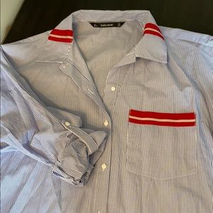 Oversized button up top